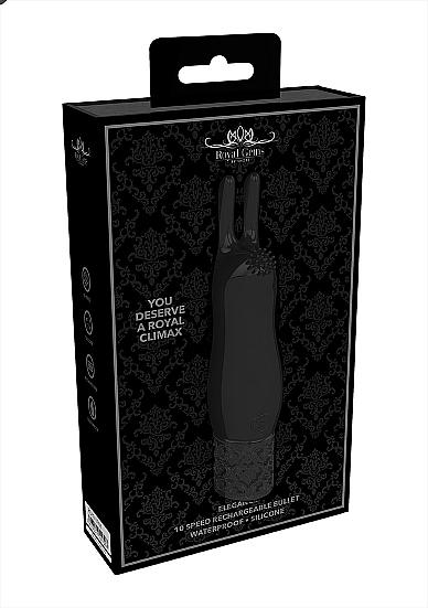 Royal Gems Elegance Black Rechargeable Silicone Bullet