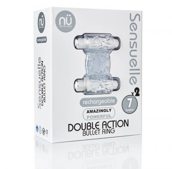 Nu Sensuelle Double Action Cockring 2x7 Function - Clear