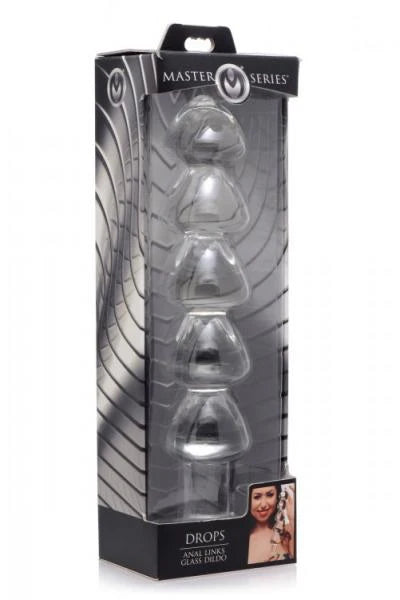 Drops Anal Links Glass Dildo Clear