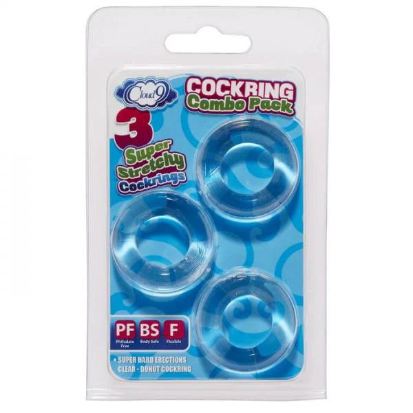 Cloud 9 Cock Ring Combo 3 Clear Smooth