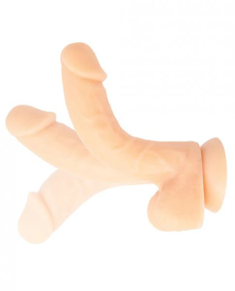 Addiction David 8 inches Bendable Beige Silicone Dong