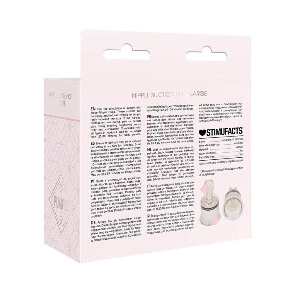 Pumped - Nipple Suction Sets Large - Rose