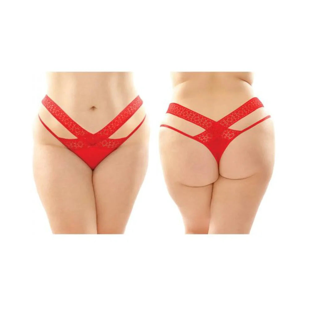 Daphne Microfiber Brazilian-cut Panty With Criss-cross Lace Waistband 6-pack Q/s Red