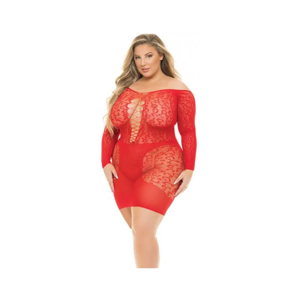 Pink Lipstick Animal Inside Chemise Red Qn