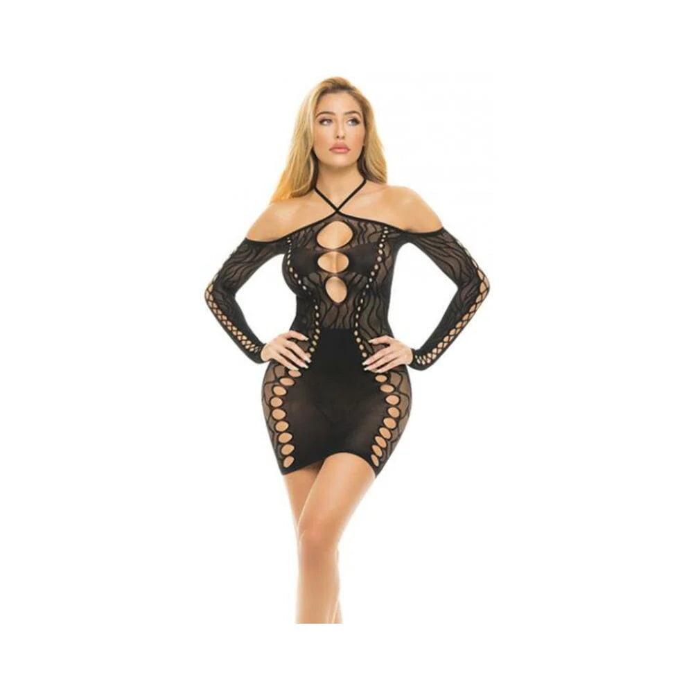 Pink Lipstick Animal Inside Dress Black O/s