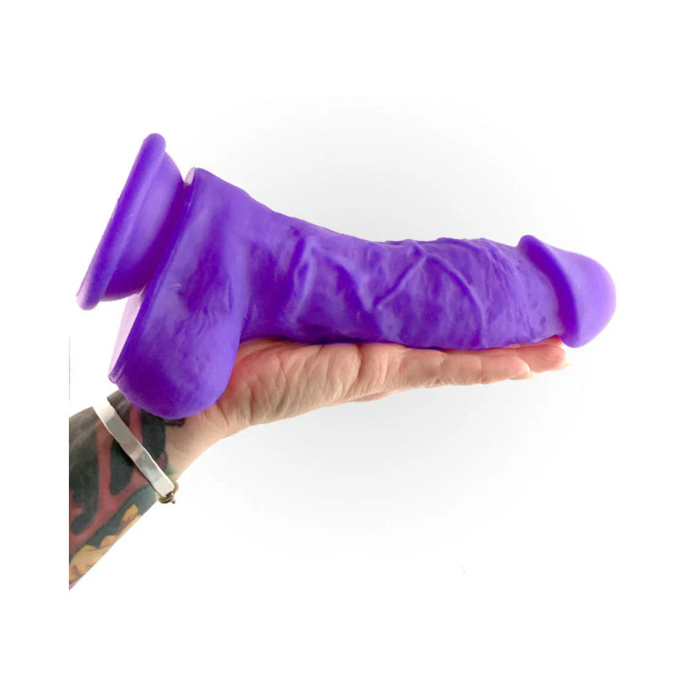 Colours Pleasures Thick 8 inches Purple Dildo