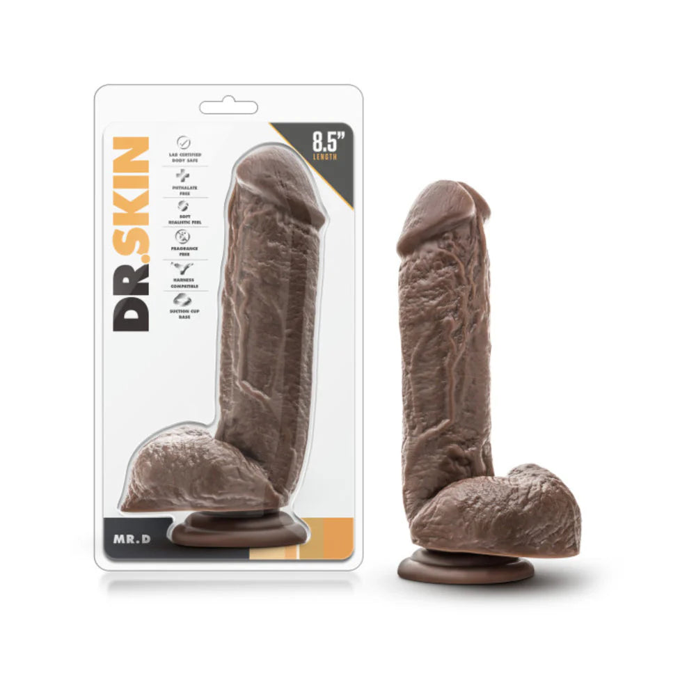 Dr. Skin - Mr. D - 8.5in Dildo With Suction Cup - Chocolate