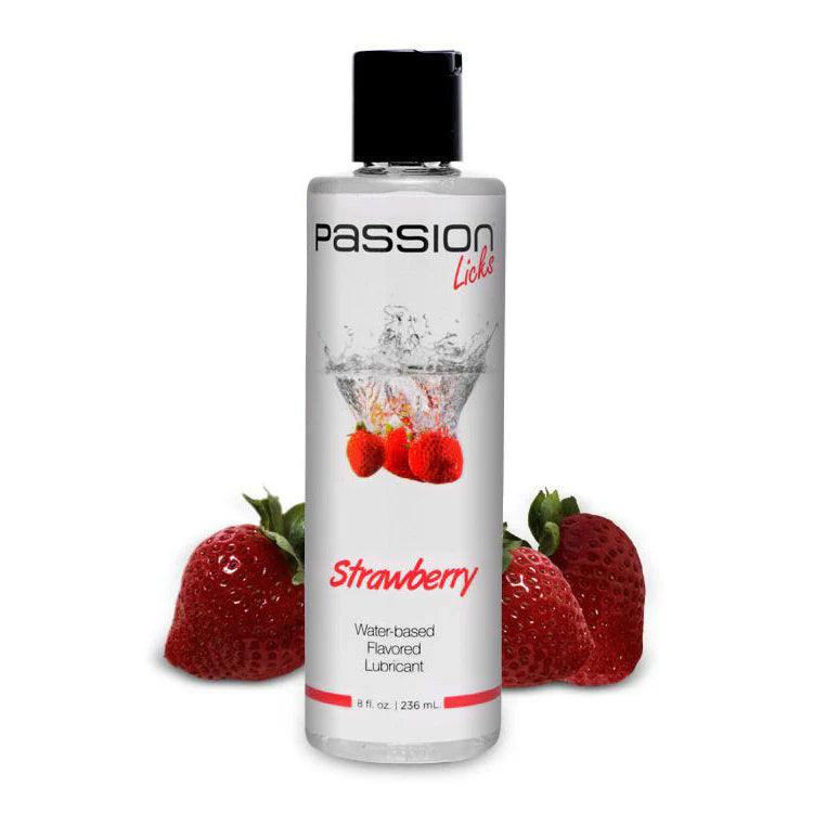 Passion Licks Strawberry Water Based Flavored Lubricant - 8 Fl Oz / 236 ml