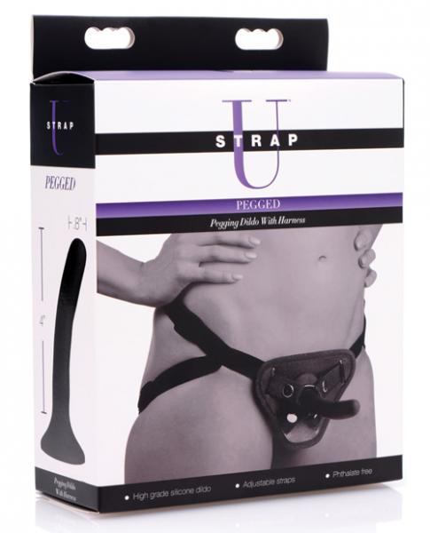 Pegged Pegging Dildo With Harness Black Strap On