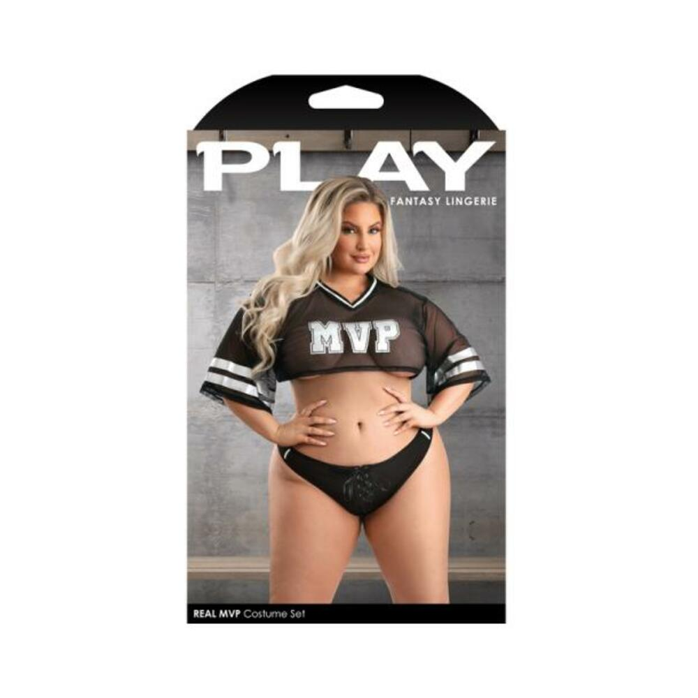 lingerie, complete set, mesh, women wear, costume, mvp, Cropped mesh jersey top Lace up panty