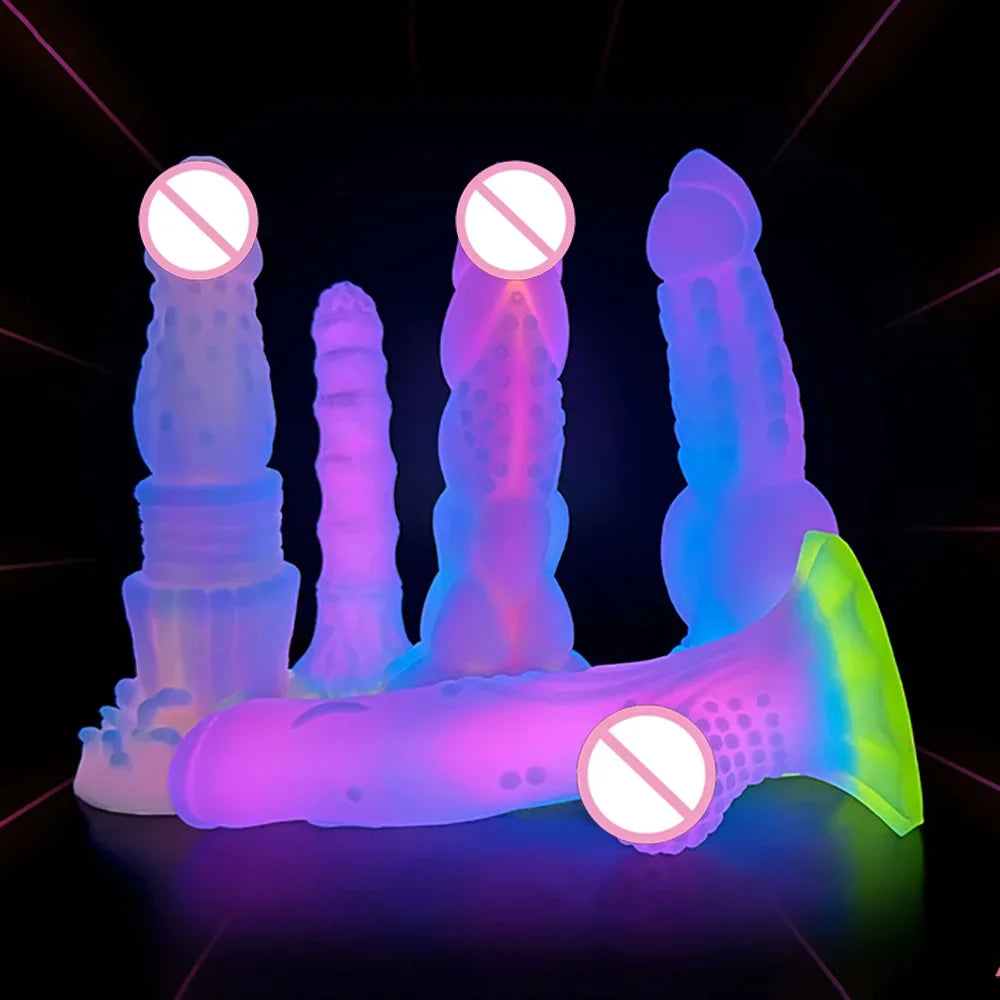 Anal/Vaginal Dildo Luminous Sex Toys for Women/Men Dick Animal/Monsters Dildos