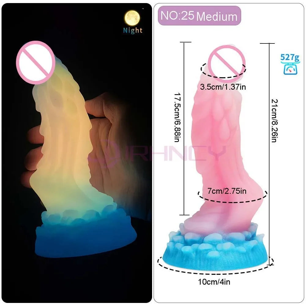 Anal/Vaginal Dildo Luminous Sex Toys for Women/Men Dick Animal/Monsters Dildos