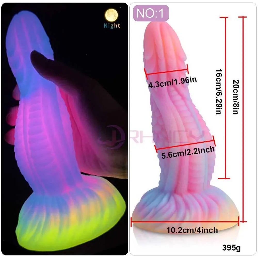 Anal/Vaginal Dildo Luminous Sex Toys for Women/Men Dick Animal/Monsters Dildos