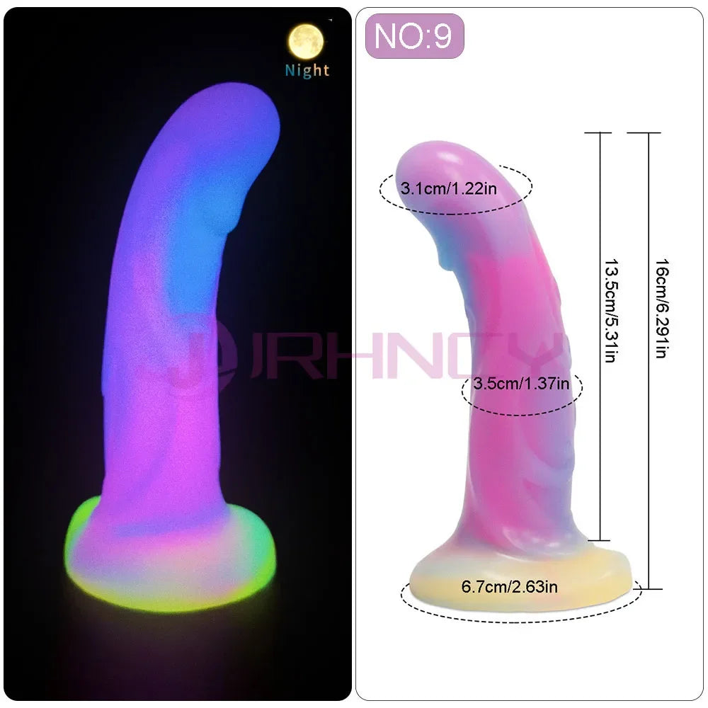 Anal/Vaginal Dildo Luminous Sex Toys for Women/Men Dick Animal/Monsters Dildos