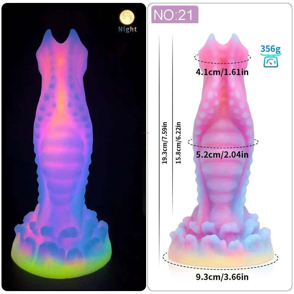 Anal/Vaginal Dildo Luminous Sex Toys for Women/Men Dick Animal/Monsters Dildos