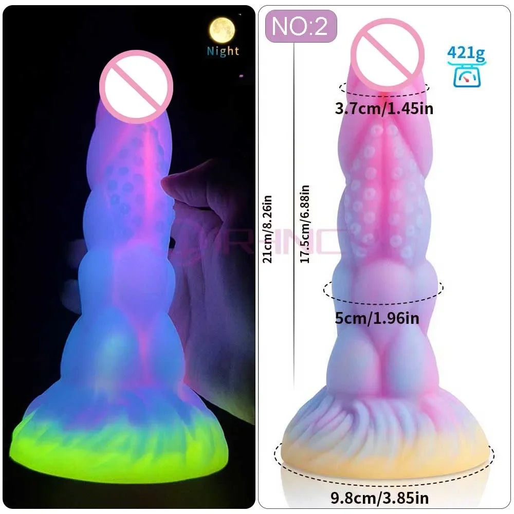 Anal/Vaginal Dildo Luminous Sex Toys for Women/Men Dick Animal/Monsters Dildos