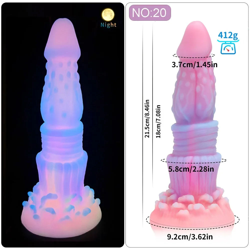 Anal/Vaginal Dildo Luminous Sex Toys for Women/Men Dick Animal/Monsters Dildos