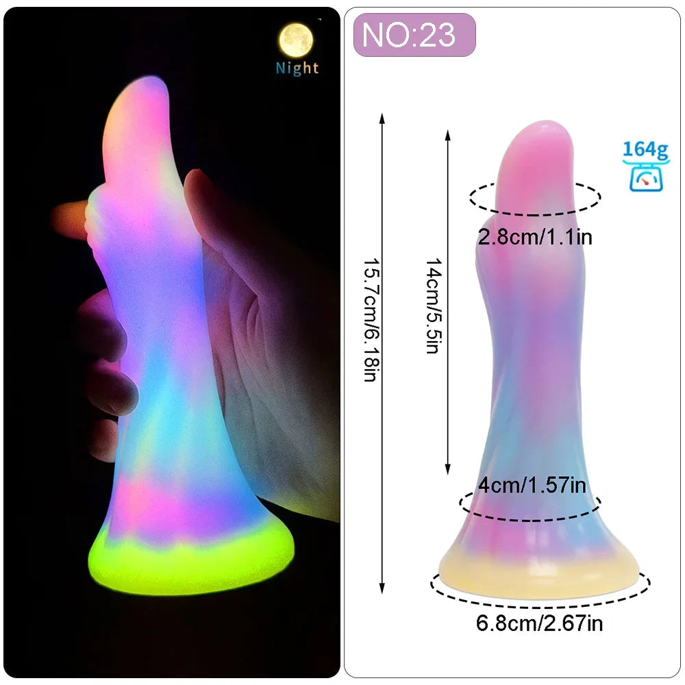 Anal/Vaginal Dildo Luminous Sex Toys for Women/Men Dick Animal/Monsters Dildos