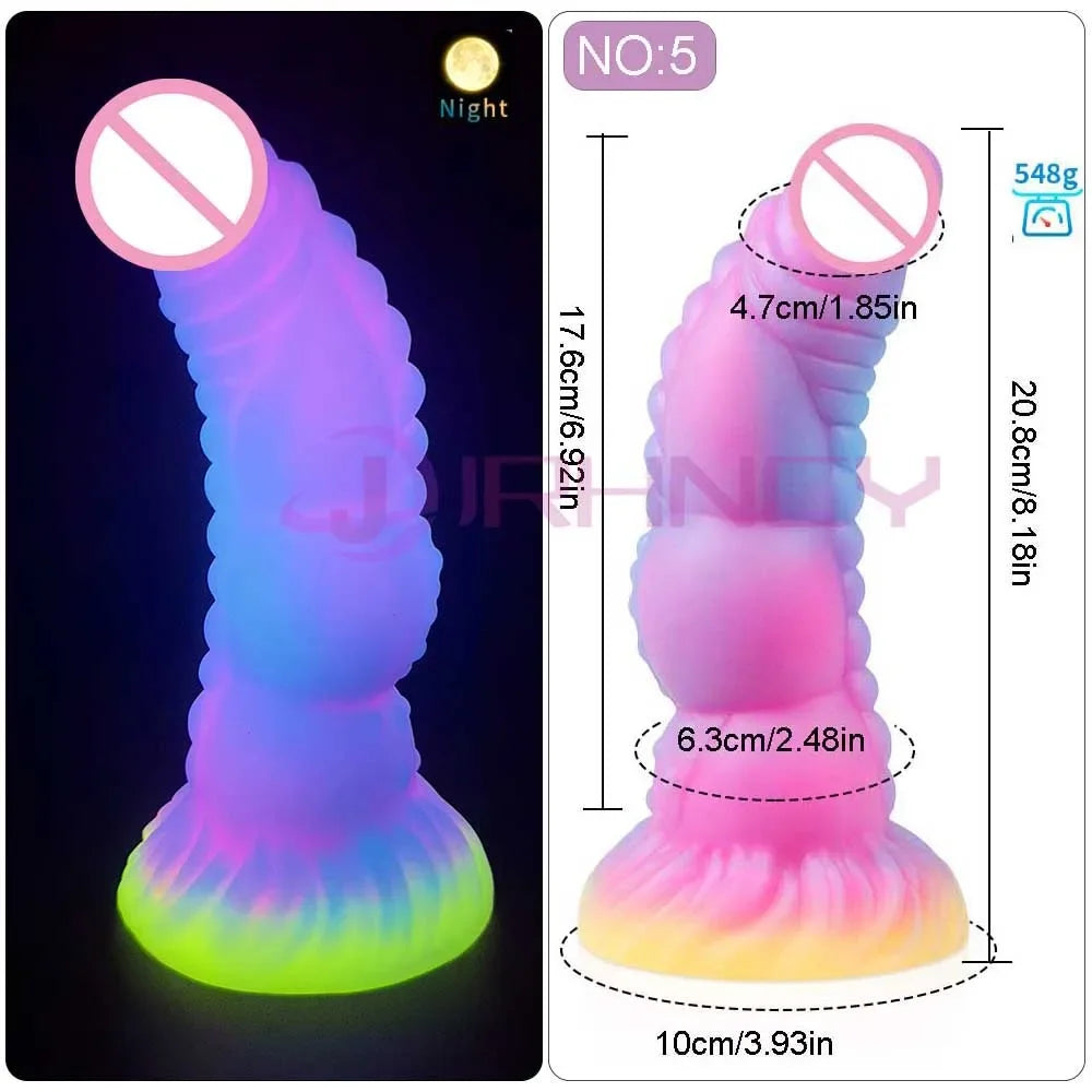Anal/Vaginal Dildo Luminous Sex Toys for Women/Men Dick Animal/Monsters Dildos