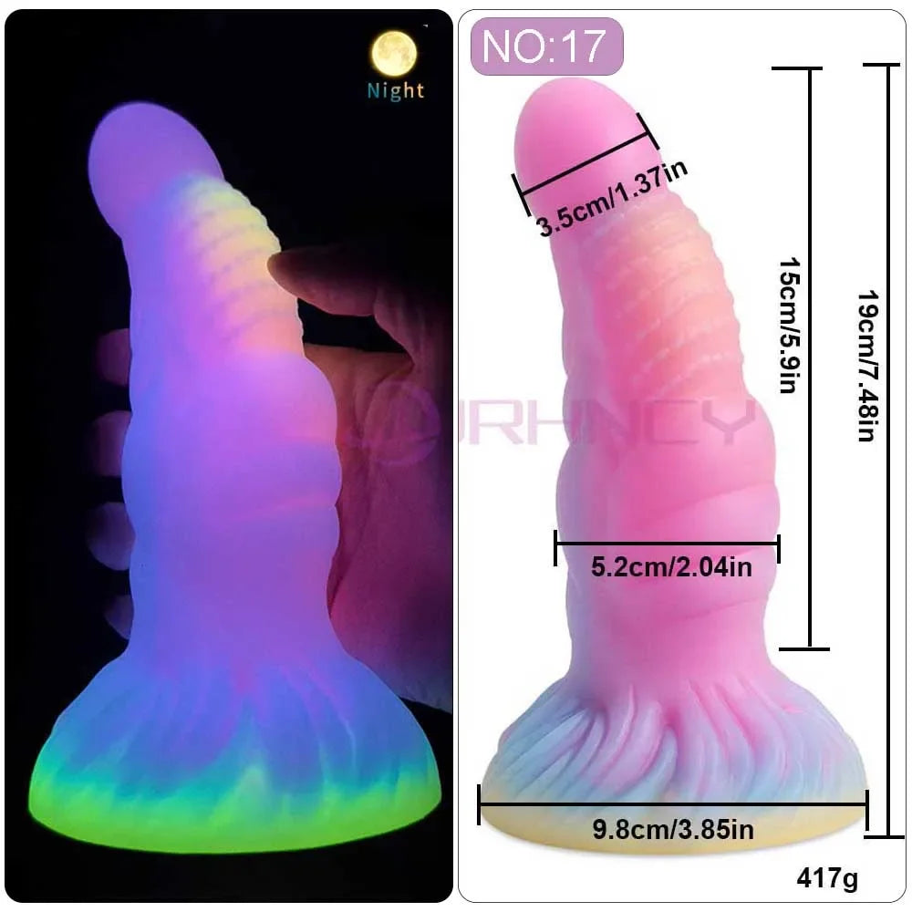 Anal/Vaginal Dildo Luminous Sex Toys for Women/Men Dick Animal/Monsters Dildos