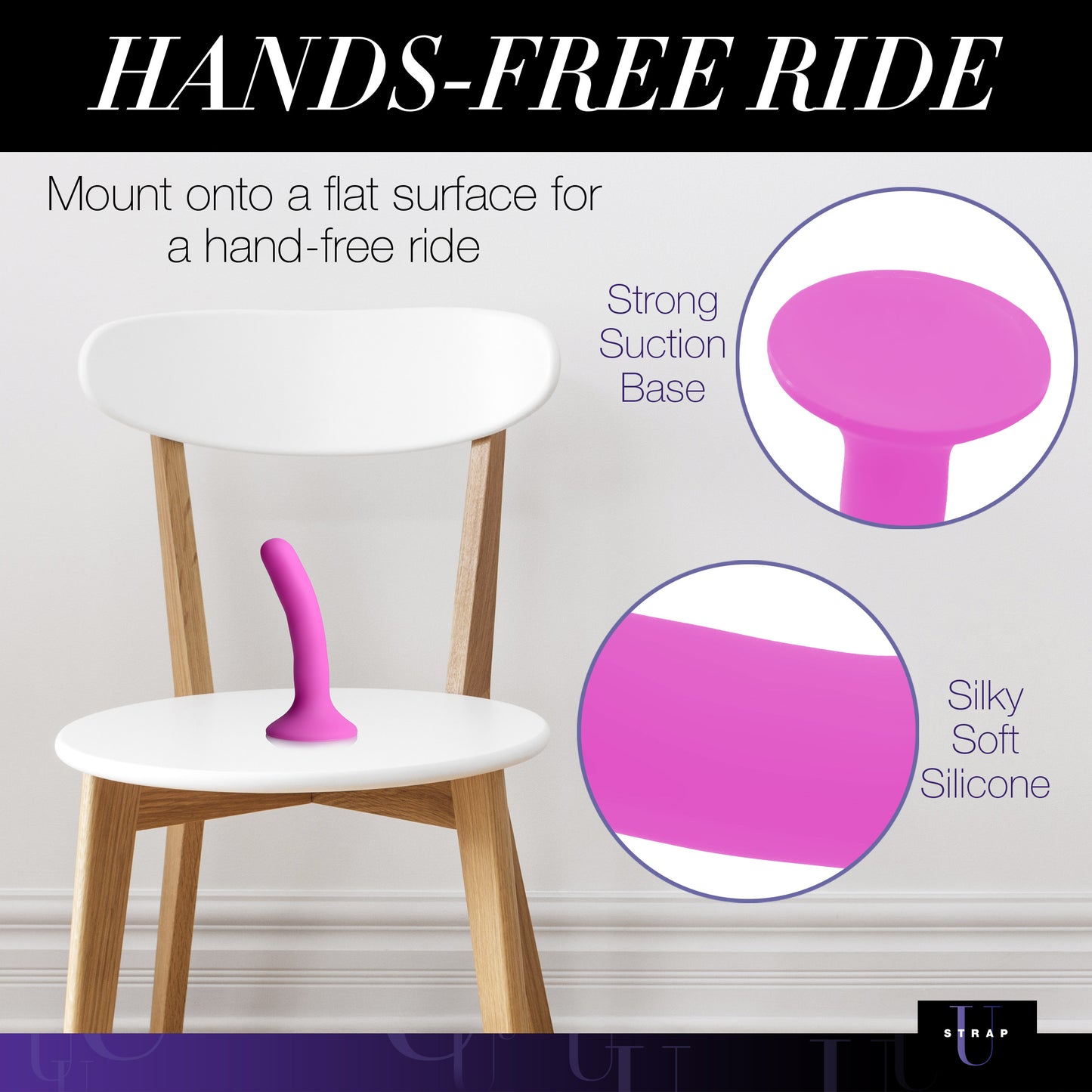 strap-on dildo, harness compatible, silicone, suction base
