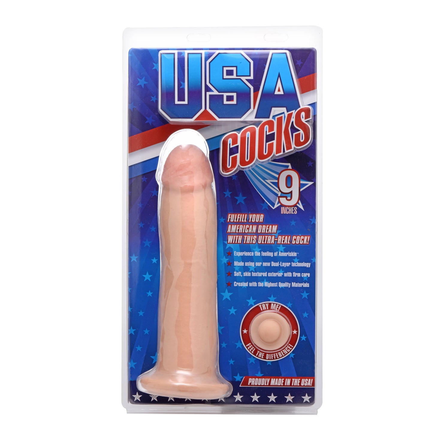 9 Inch Ultra Real Dual Layer Suction Cup Dildo Without Balls
