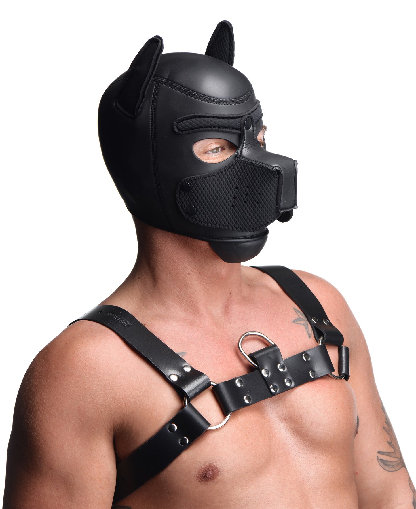 puppy, hood, gag, muzzle, bondage gear, bdsm wear