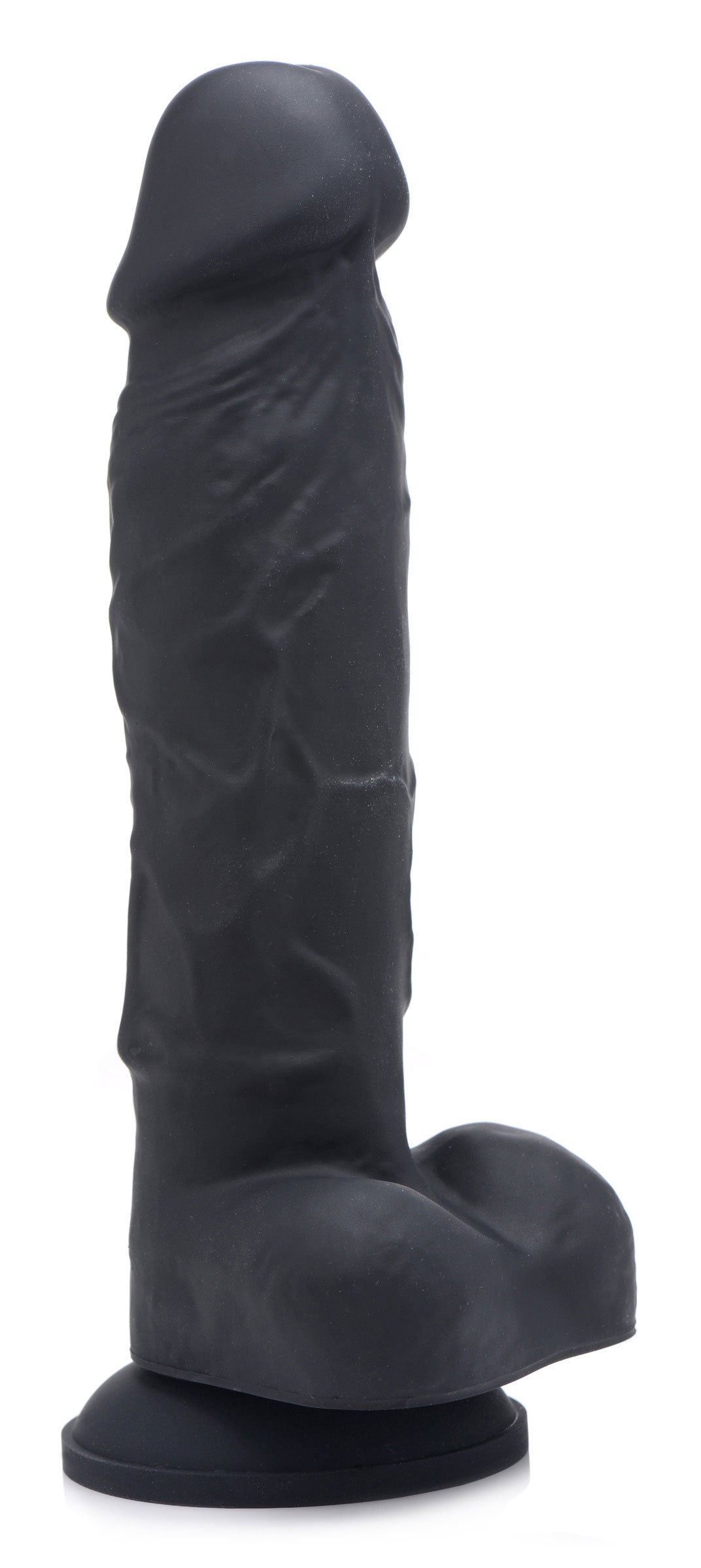 realistic dildo, suction base, black, veiny, balls, harness compatible, sex toy, adult toy, women, vaginal, anal