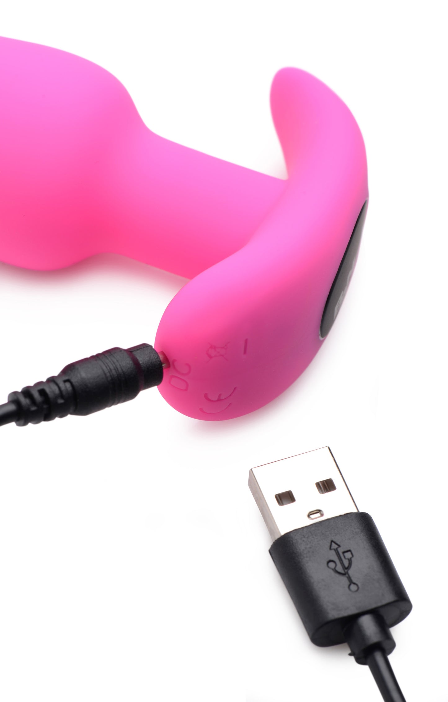 Remote Control 21x Vibrating Silicone Butt Plug - Pink