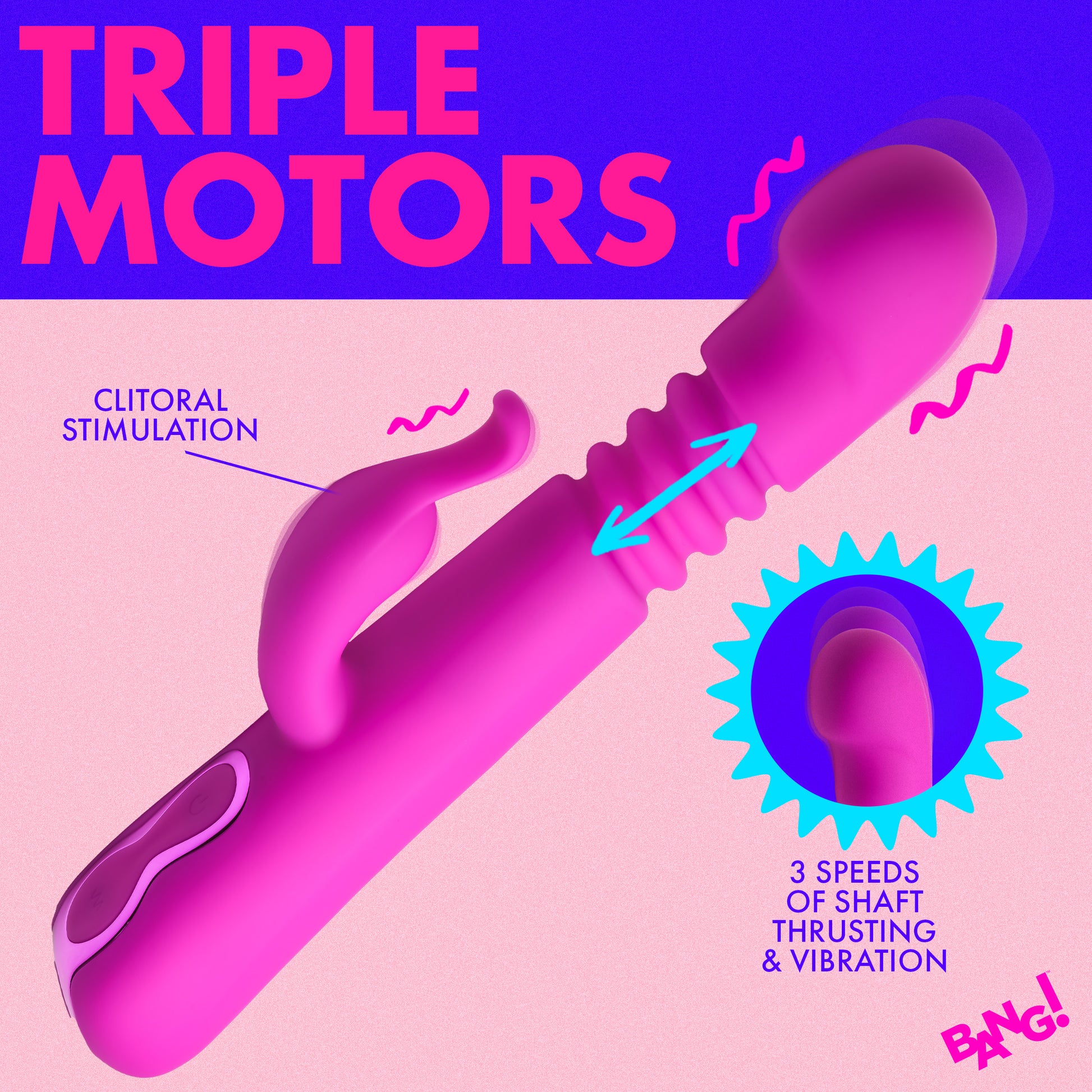 rabbit vibrator, bunny vibrator, sex toy, women, adult toy, clitoral stimulator, g-spot stimulator, thrusting