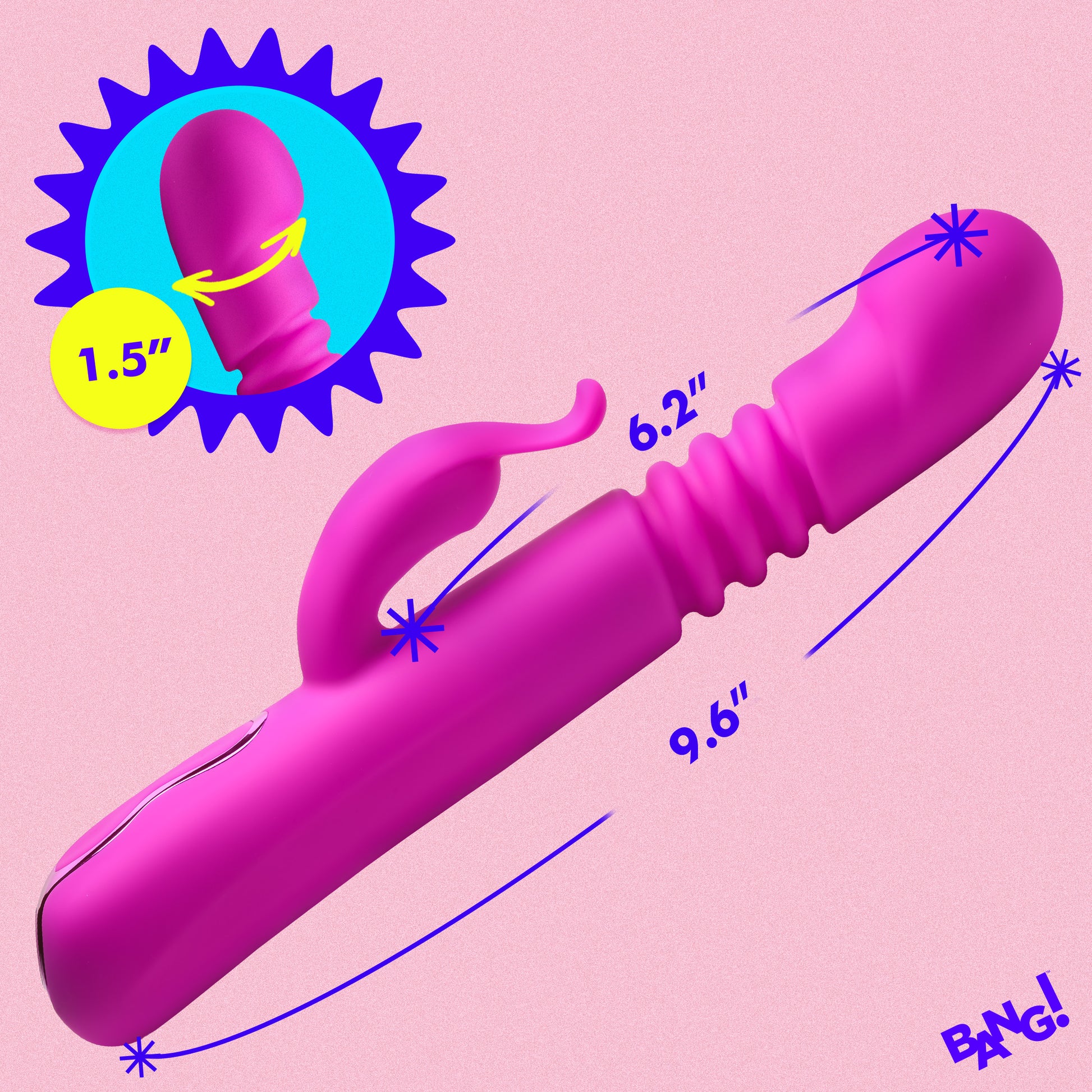 rabbit vibrator, bunny vibrator, sex toy, women, adult toy, clitoral stimulator, g-spot stimulator, thrusting