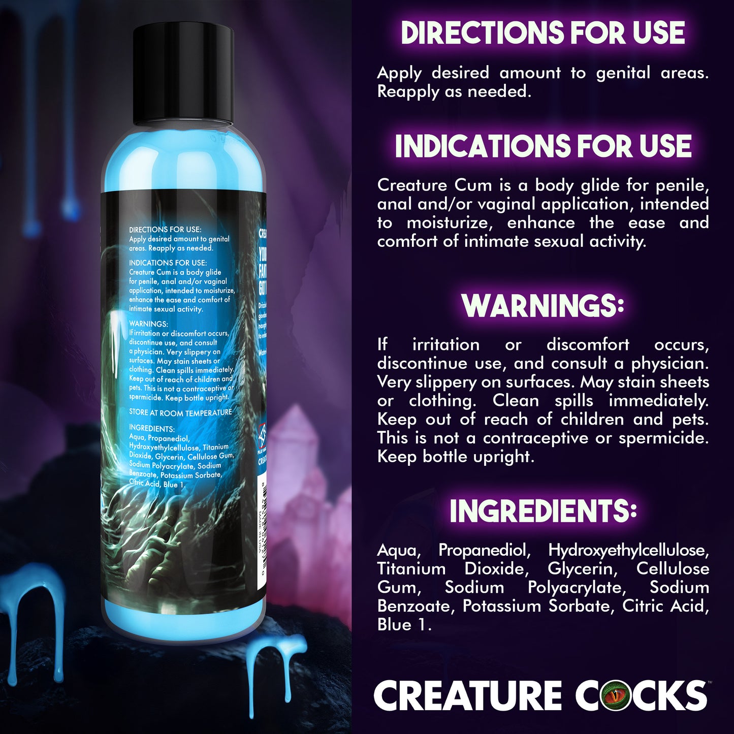 Creature Cum Blue Jizz Lubricant - 8oz