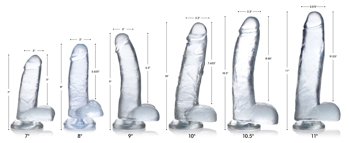 Jock C-thru Dildo With Balls - 8 Inch