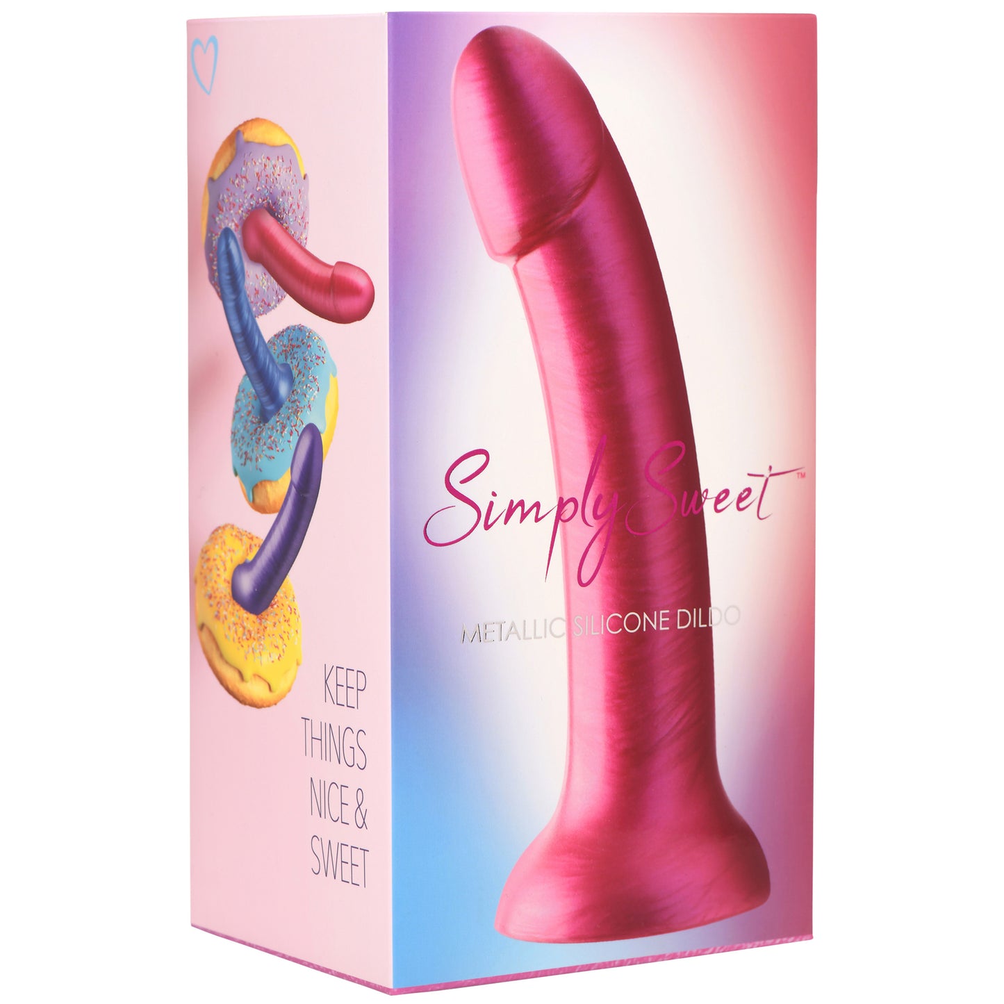 Metallic Silicone 7 Inch Dildo - Pink