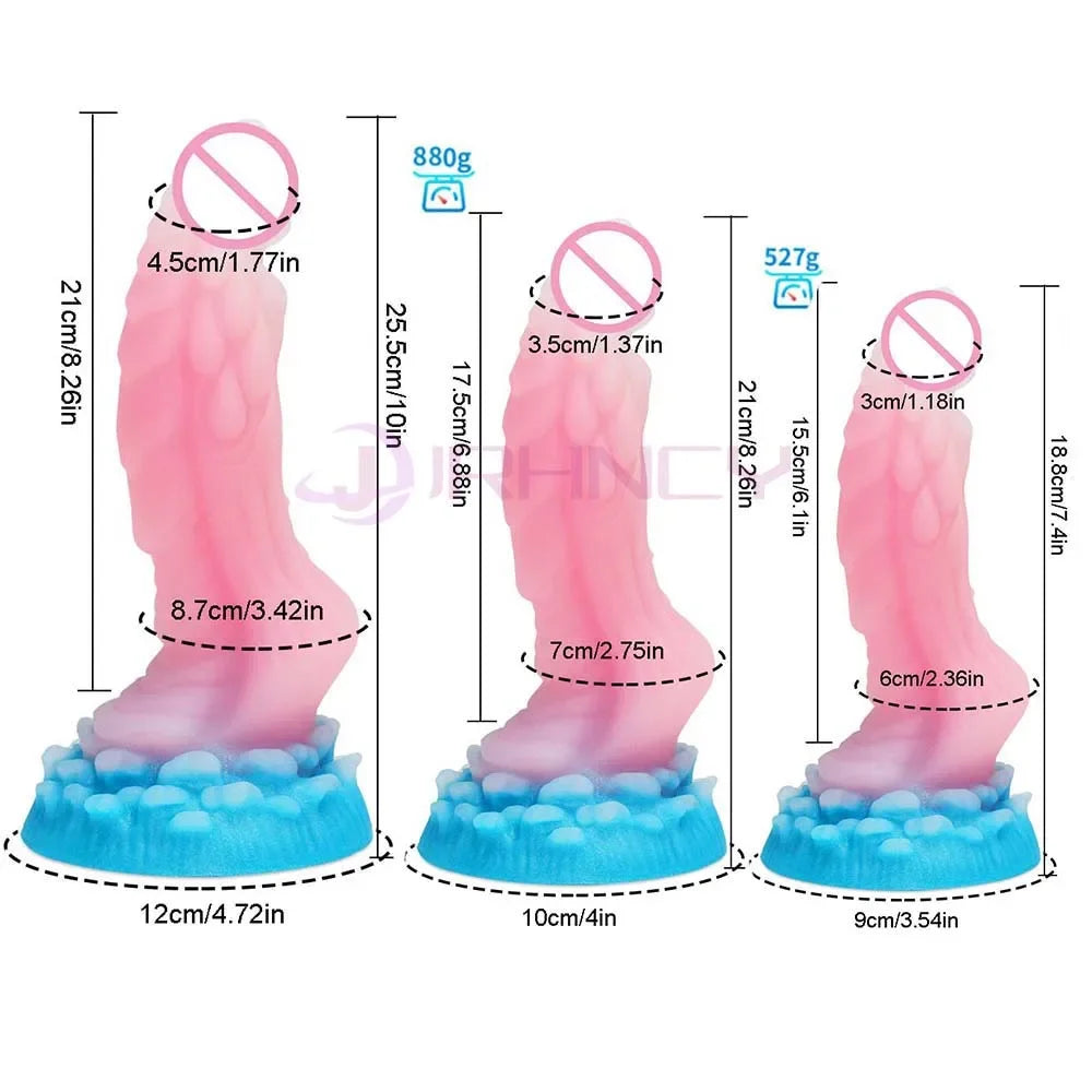 Anal/Vaginal Dildo Luminous Sex Toys for Women/Men Dick Animal/Monsters Dildos