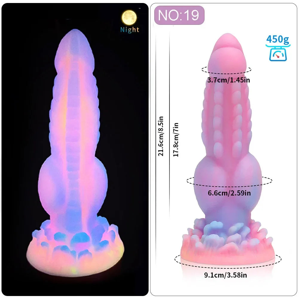 Anal/Vaginal Dildo Luminous Sex Toys for Women/Men Dick Animal/Monsters Dildos
