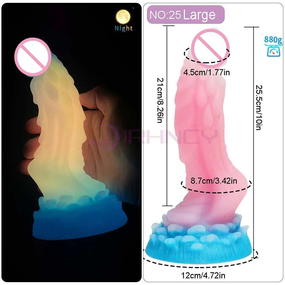 Anal/Vaginal Dildo Luminous Sex Toys for Women/Men Dick Animal/Monsters Dildos