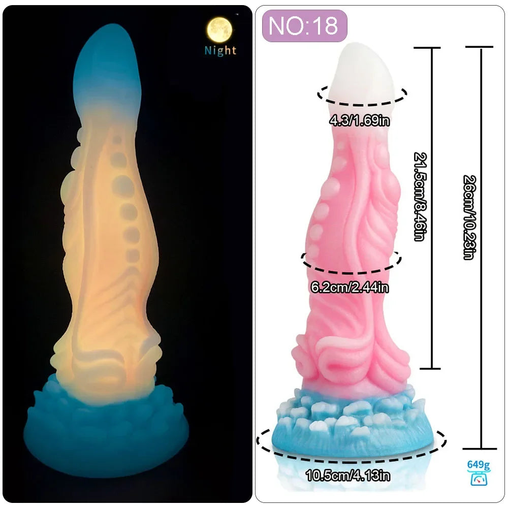 Anal/Vaginal Dildo Luminous Sex Toys for Women/Men Dick Animal/Monsters Dildos