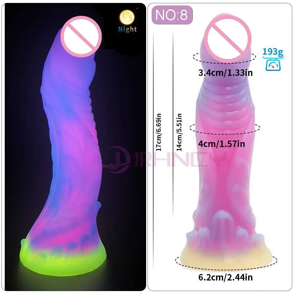 Anal/Vaginal Dildo Luminous Sex Toys for Women/Men Dick Animal/Monsters Dildos
