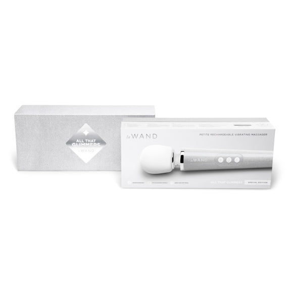 Le Wand All That Glimmers Set - White, wand vibrator, sex toy, adult toy
