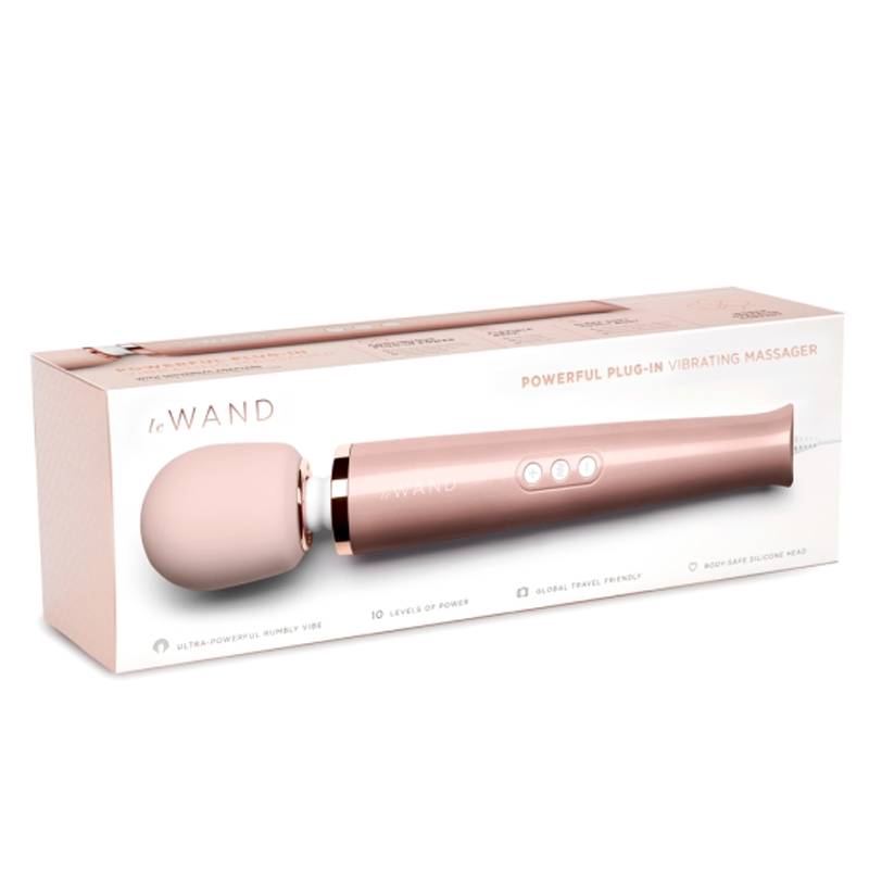 Plug-In Vibrating Massager - Rose Gold wand vibrator, sex toy, adult toy, women, massager, hitachi