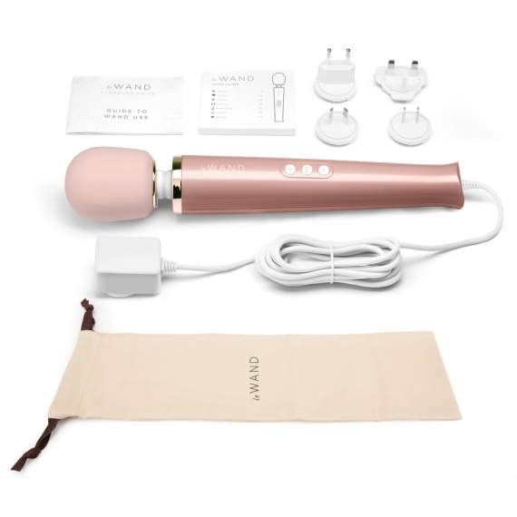 Plug-In Vibrating Massager - Rose Gold wand vibrator, sex toy, adult toy, women, massager, hitachi