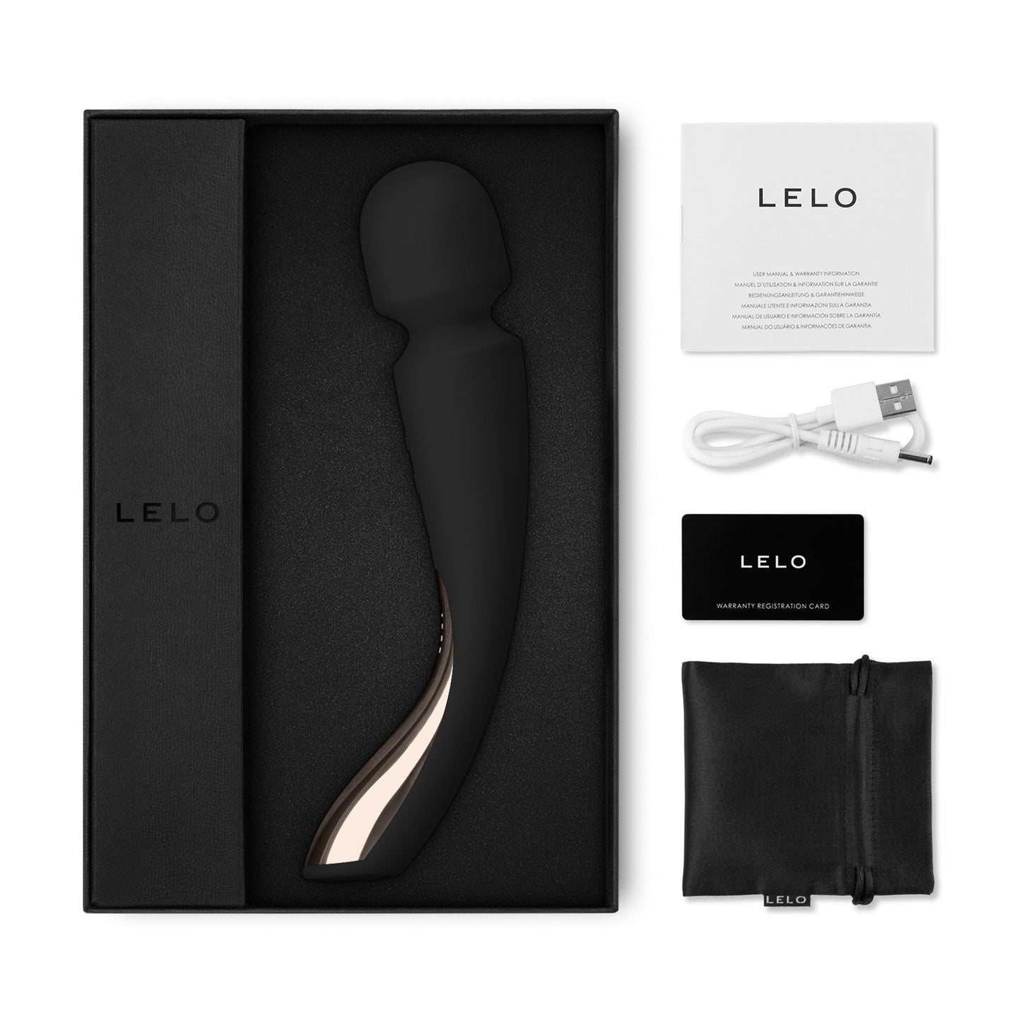 Smart Wand 2 Medium Black wand, massager, vibrator, women, sex toy, adult toy, vibe, hitachi
