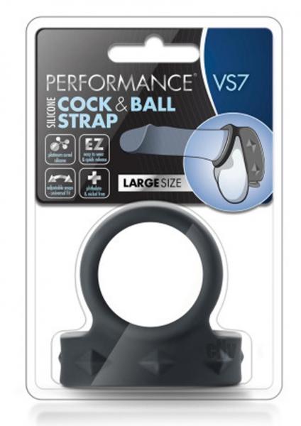 Performance - Vs7 - Silicone Cock & Ball Strap Large - Black