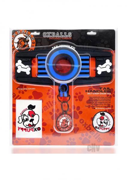 Oxballs Tail Handler Belt Strap With Pup Tail Silicone/pvc Blue