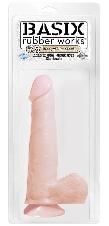 Basix Rubber Works 7.5 Inch Dong With Suction Cup  - Flesh