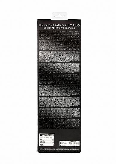 Vibrating Bullet Plug Extra Long Urethral Sound Black