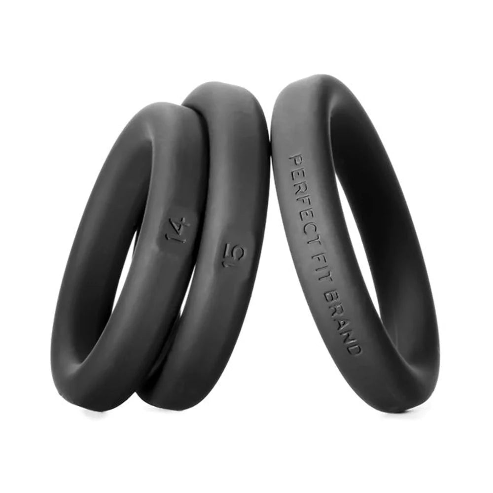 Perfect Fit Xact-fit Silicone Rings S-m (#14, #15, #16) Black