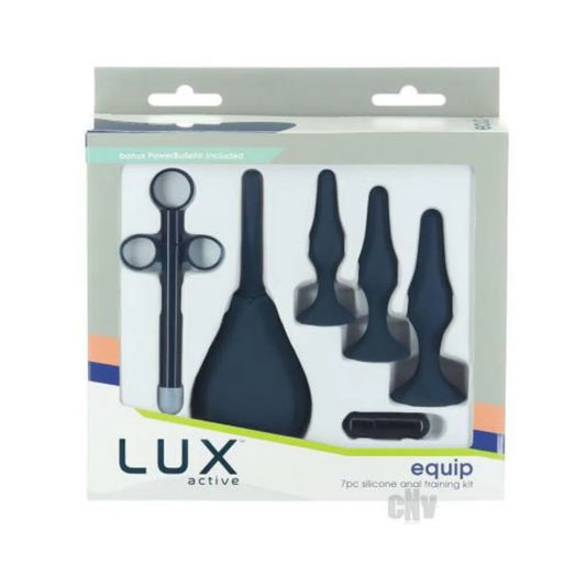 Lux Active Equip 7-piece Anal Training Kit Silicone Black