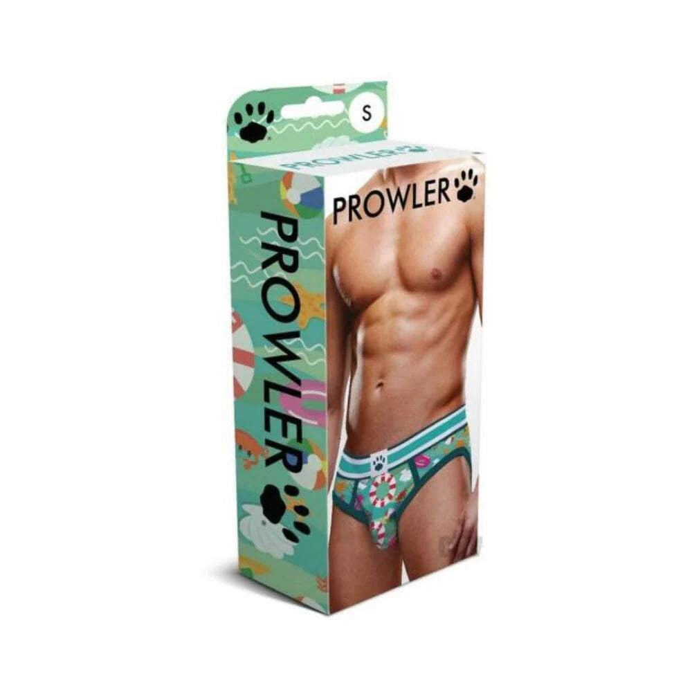 Prowler Beach Open Brief Lg Aqua